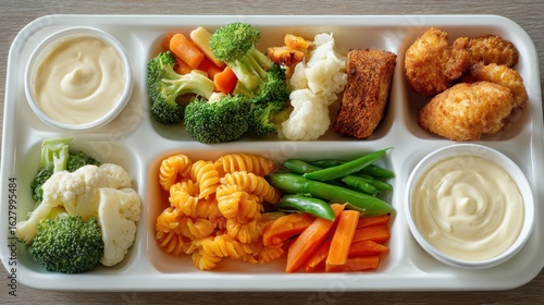 Wallpaper Mural Vegetarian school lunch on tray Torontodigital.ca