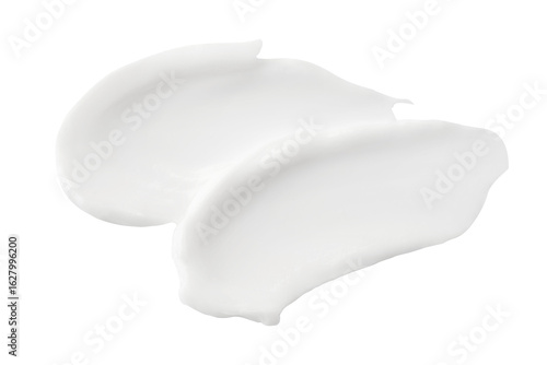 Smears of cosmetic cream on a white background