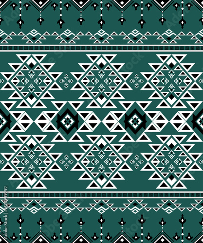 Color arithmetic patterns Native American fabrics, tiles, carpets, vectors, designs on dark green and black floors.
seamless geometric pattern