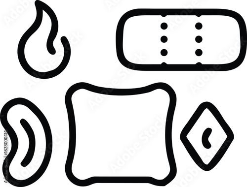 Cold Pack Heating Pad and Pain Symbol Silhouette relief therapy