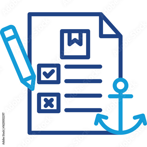 Bill Of Lading line color icon