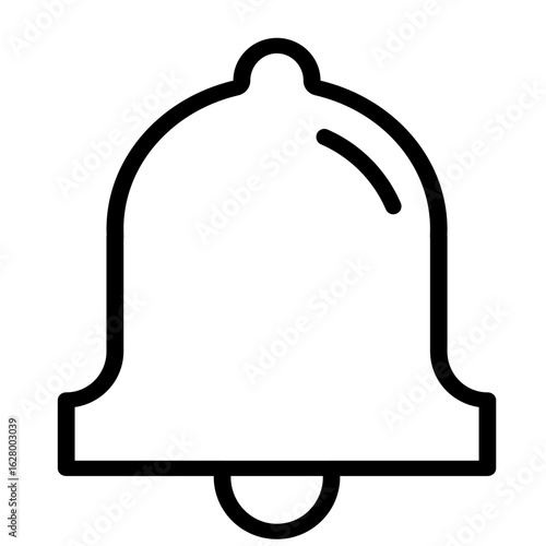 Outline notification bell icon for alerts, reminders, or updates.