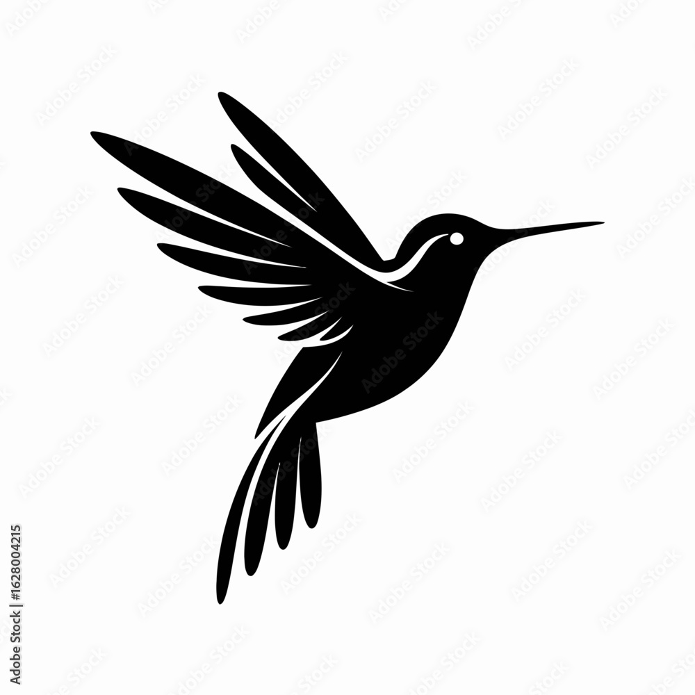 Obraz premium hummingbird silhouette vector