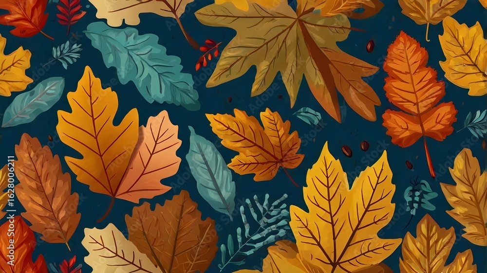 custom made wallpaper toronto digitalautumn leaves seamless pattern