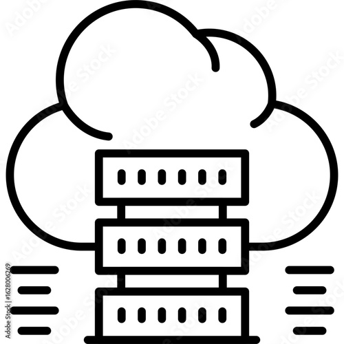 Cloud Server Icon Vector Element