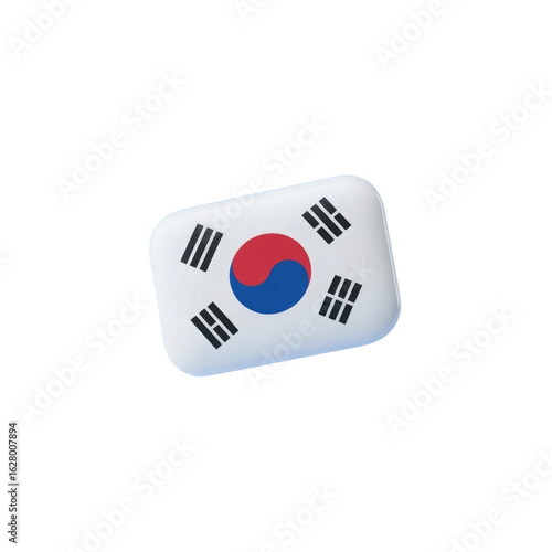 3d rendered illustration of the south korean flag isolated on transparent background