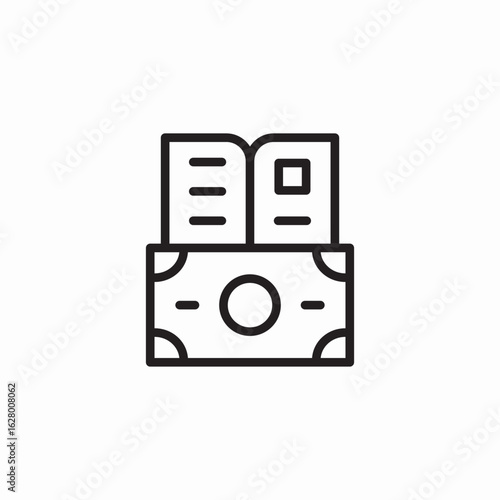 book supply cost icon sign vector