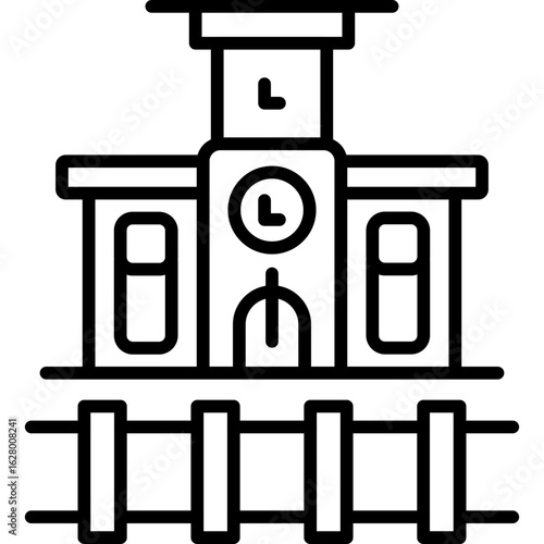 Train Station Icon Vector Element