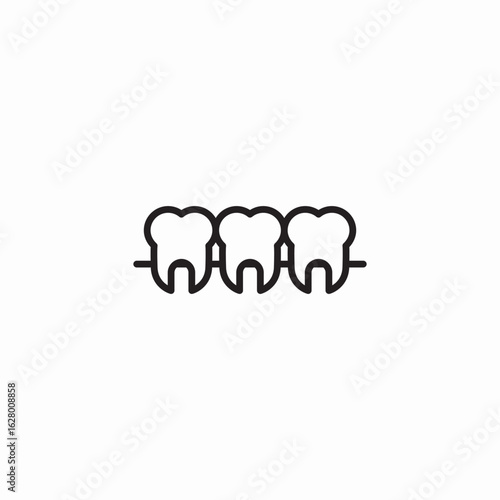 dental row icon sign vector