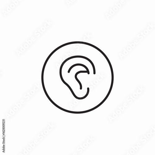 external ear part icon sign vector