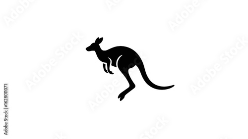 Kangaroo silhouette jumping marsupial animal