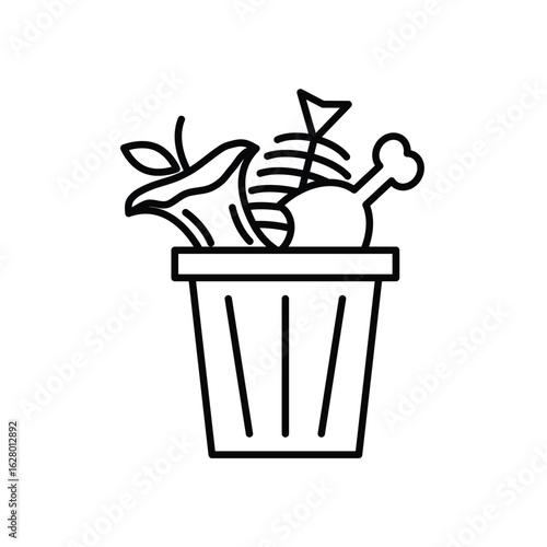Food Waste  Recycling and sorting organic waste trash icon vector