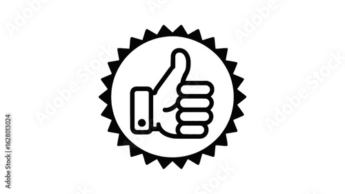 Thumbs up badge icon like approval