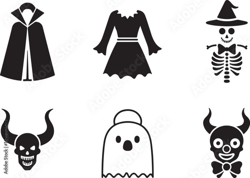 Spooky Halloween icons for festive design projects
