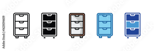 Filing Cabinet  Icon Element For Design
