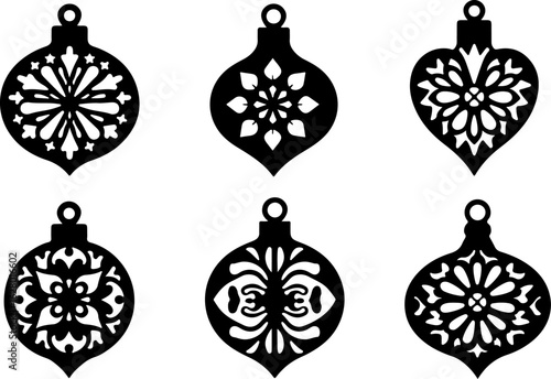 Elegant Christmas Ornament Silhouette Design