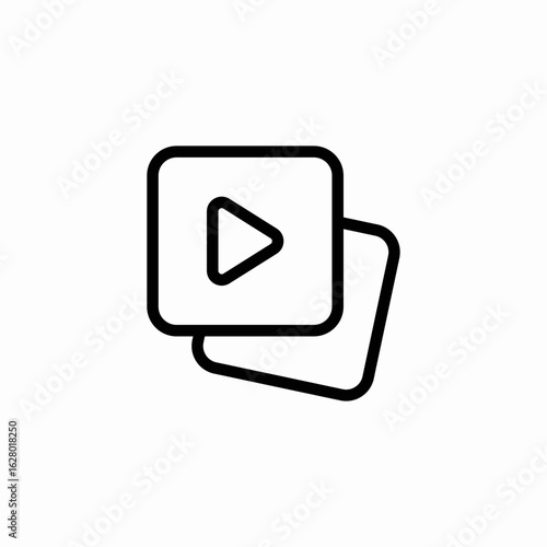 media video pile icon sign vector