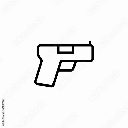 small handgun weapon icon sign vector