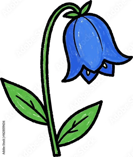 Childs Drawing of a Bluebell