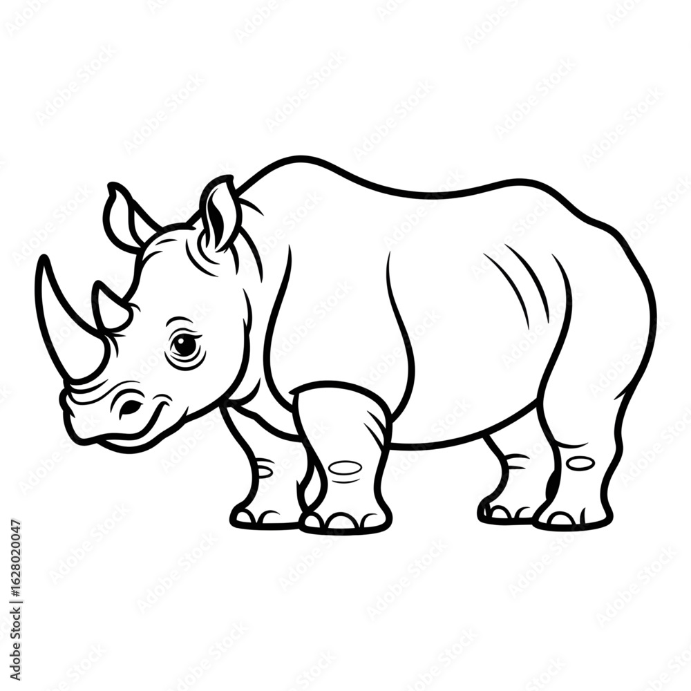 Fototapeta premium rhino vector illustration coloring page