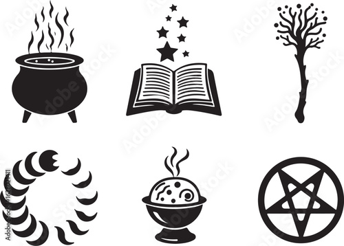 Mystical symbols for magic, witchcraft, and occult themes