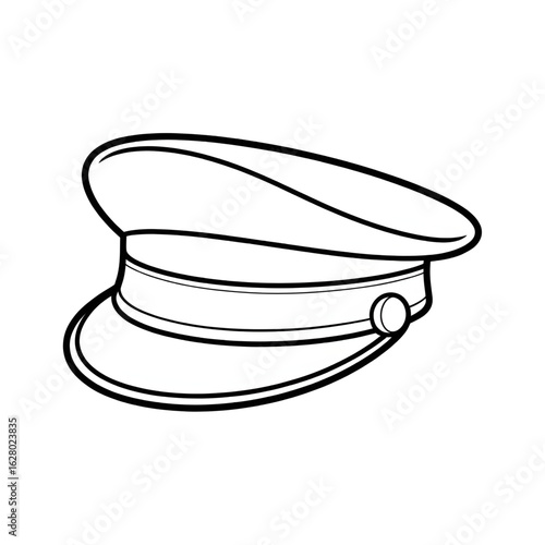 Peaked hat illustration vector style colouring page