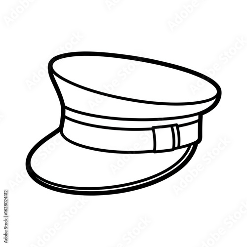 Peaked hat illustration vector style colouring page