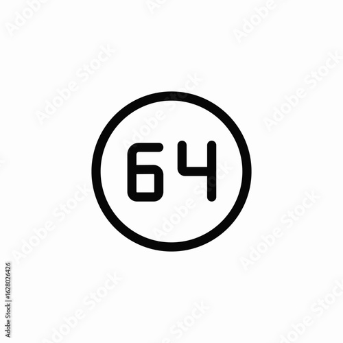 capacity 64 icon sign vector