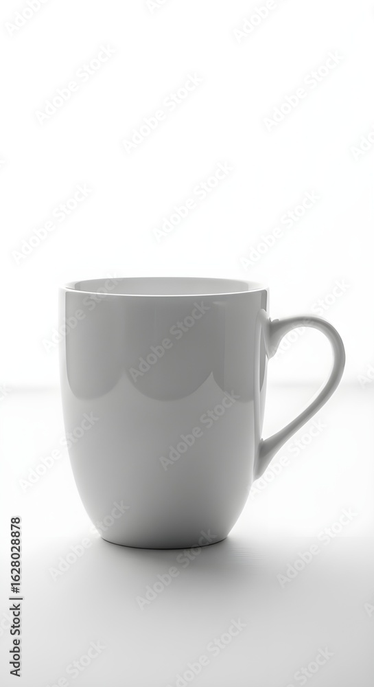 Fototapeta premium A Simple White Ceramic Coffee Mug With A Handle