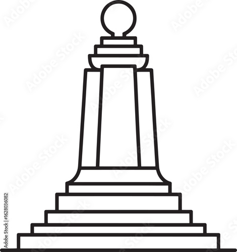 Abstract Monument Icon Representing Memorials, Landmarks, and Historical Significance in Architecture
