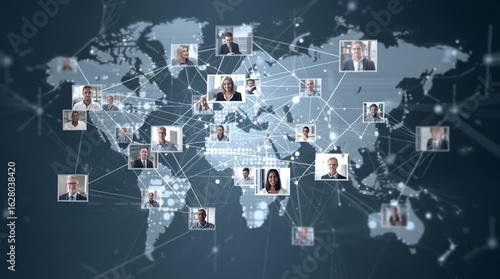 global business network concept video 