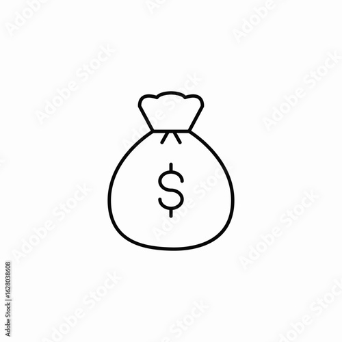 dollar sack icon sign vector