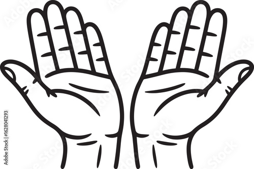 Open Hands Icon Vector Illustration A Symbol of Offering Support and Generosity in Charity