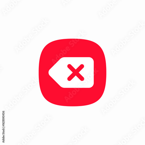 delete letters icon sign vector