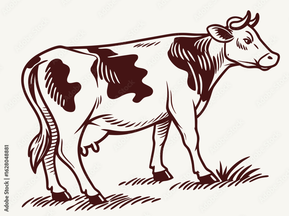 Obraz premium Modern Cow Vector Logo Design for Farm Branding Minimalist Cow Head Logo Vector for Dairy Business Creative Cow Silhouette Logo for Agriculture and Livestock