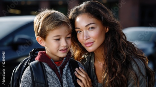 Wallpaper Mural Parent dropping child off by car Torontodigital.ca