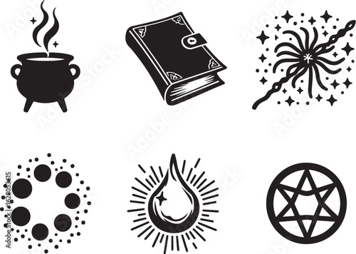 Mystical symbols for magic, witchcraft, and occult themes