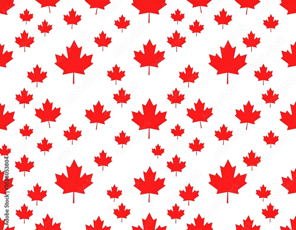 Canadian pride seamless pattern with vibrant maple leaves for patriotic designs Canadian pride seamless pattern with vibrant maple leaves for patriotic designs