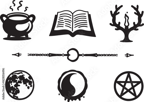 Mystic symbols for magic and occult designs