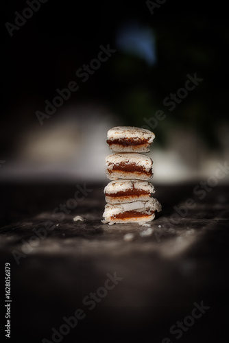 White French macaron with salted caramel