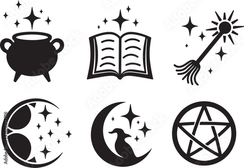 Magical icons for spellcasting and occult themes
