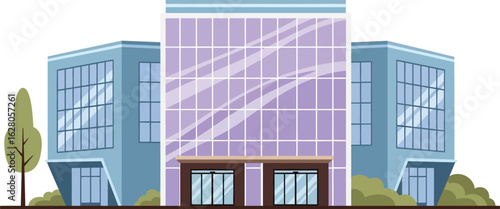 Modern office building with glass facade for corporate business headquarters