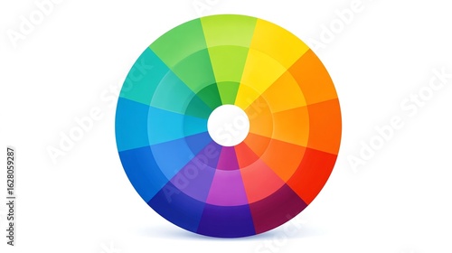 Ruota cromatica colorata, illustrazione vettoriale piatta