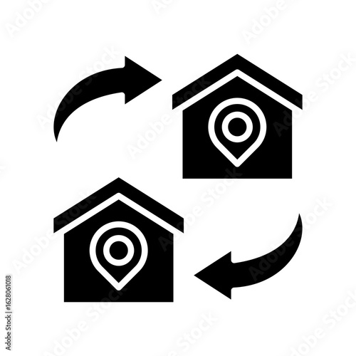 Relocation glyph icon