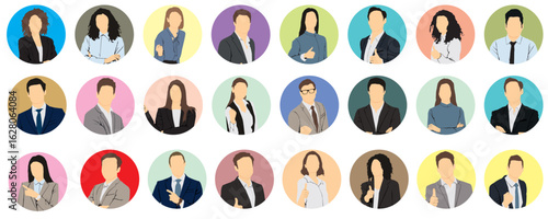 set of people business users profile 
