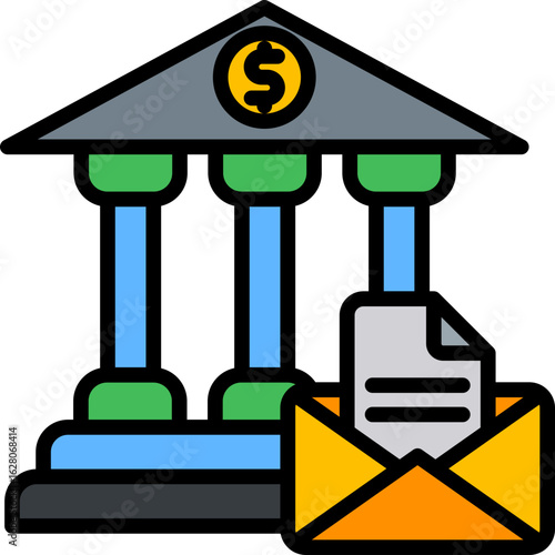 Letter Of Credit lineal color icon