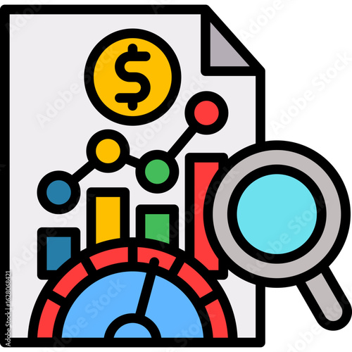 Economic Indicator lineal color icon