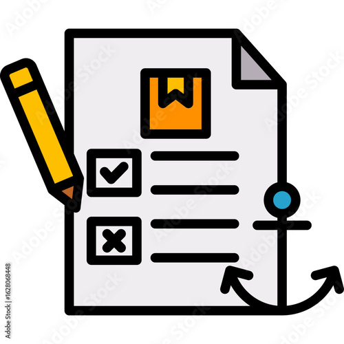 Bill Of Lading lineal color icon