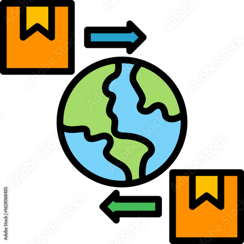 Exporter lineal color icon