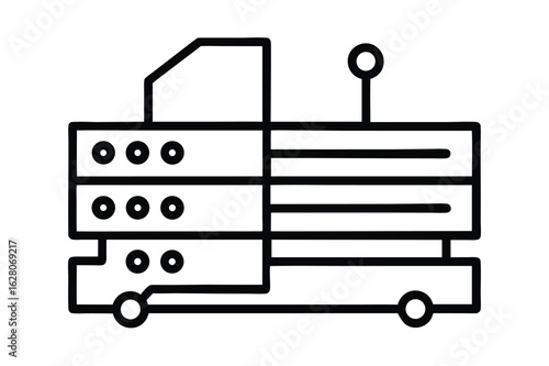 Flat Data Center Icon for Internet Security & Networking